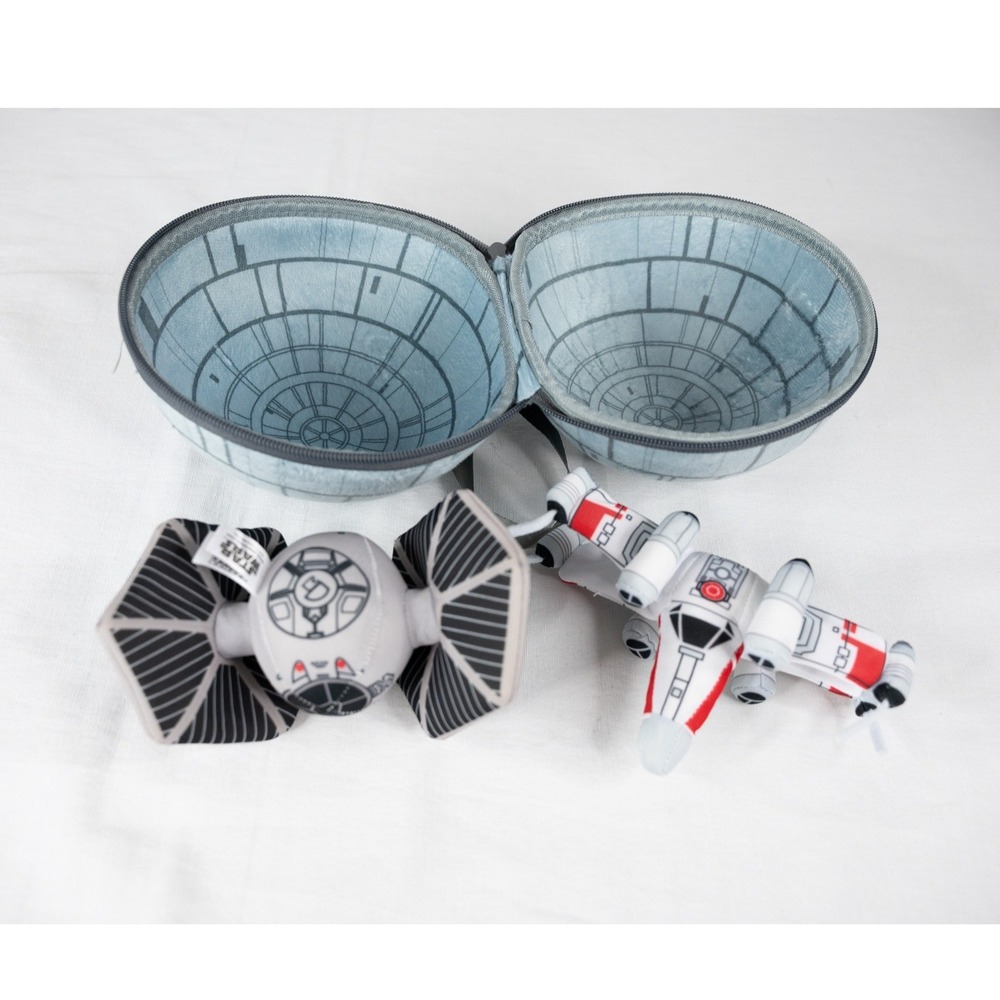 Star Wars Death Star Plush Carrying Case Set with TIE Fighter and X-Wing Grey OS